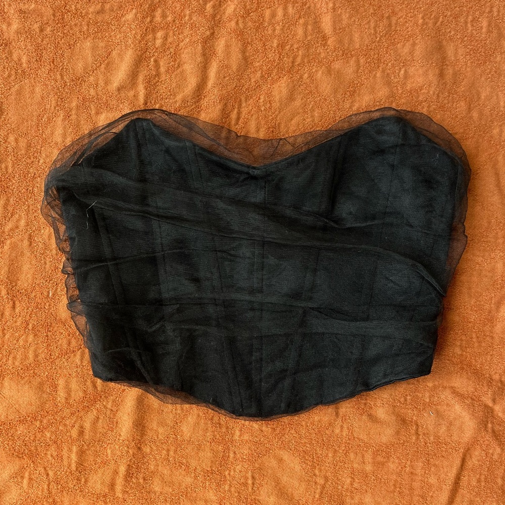 Black Corset Top With Tulles